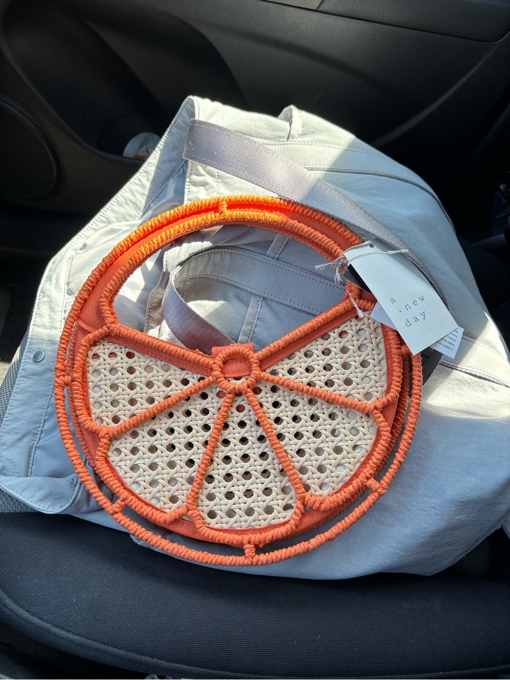 a new day Orange Slice Woven Crossbody Bag